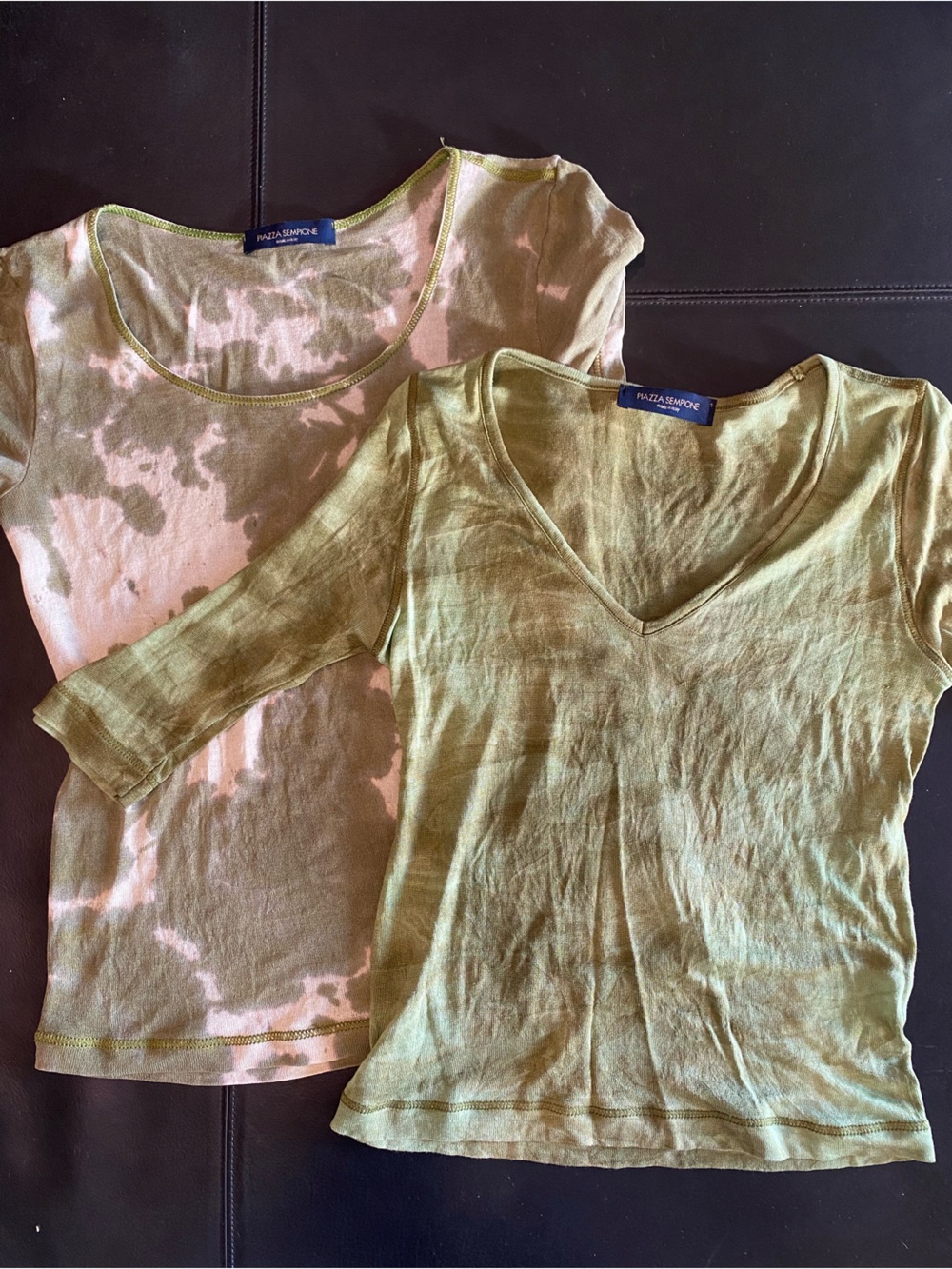 Piazza Sempione semi sheer tees, SET of 2, sz S